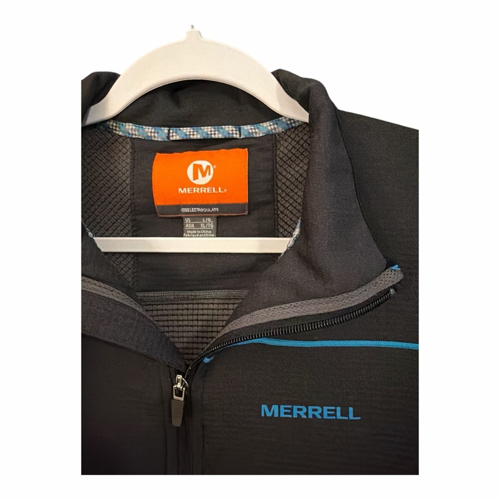 Merrell Aeroblock Soft Shell Full Zip Performance Jacket Black Blue Men’s L R1 - Picture 3 of 6